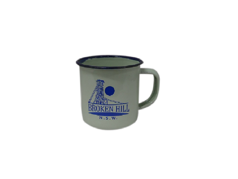 Broken Hill 6cm Enamel Mugs (3 colours) - Wilmot Harvey Gifts & Souvenirs
