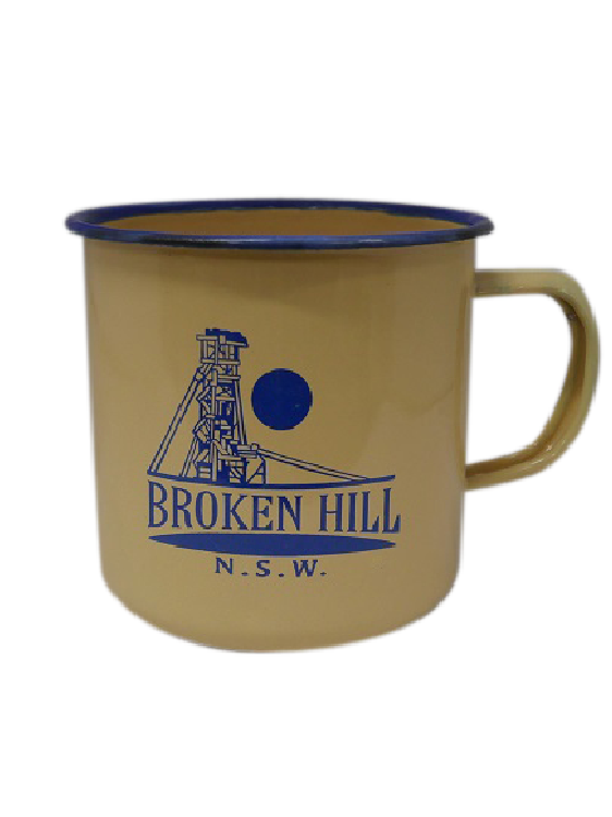 Broken Hill 8cm Enamel Mugs (3 colours) - Wilmot Harvey Gifts & Souvenirs