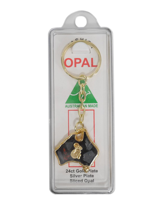 Sliced Opal Keyring - Koala Map - Wilmot Harvey Gifts & Souvenirs