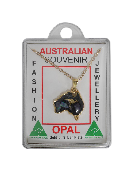 Sliced Opal Pendant - Kangaroo Map - Wilmot Harvey Gifts & Souvenirs