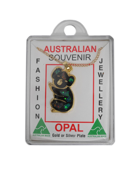 Sliced Opal Pendant - Large Koala - Wilmot Harvey Gifts & Souvenirs