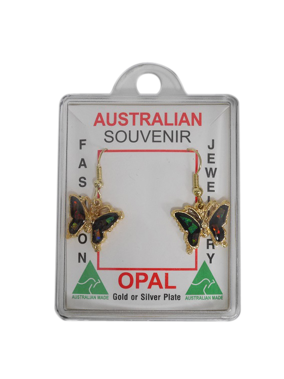 Sliced Opal Earrings - Butterfly - Wilmot Harvey Gifts & Souvenirs