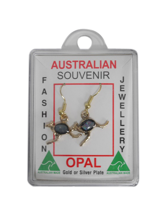 Sliced Opal Earrings - Kangaroo - Wilmot Harvey Gifts & Souvenirs