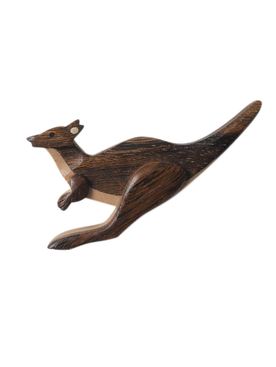 Timber Magnet - Kangaroo Flying - Wilmot Harvey Gifts & Souvenirs