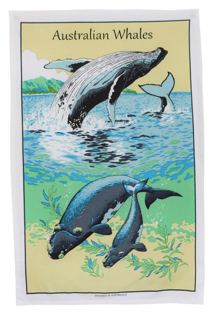 Whales Tea Towel - Wilmot Harvey Gifts & Souvenirs