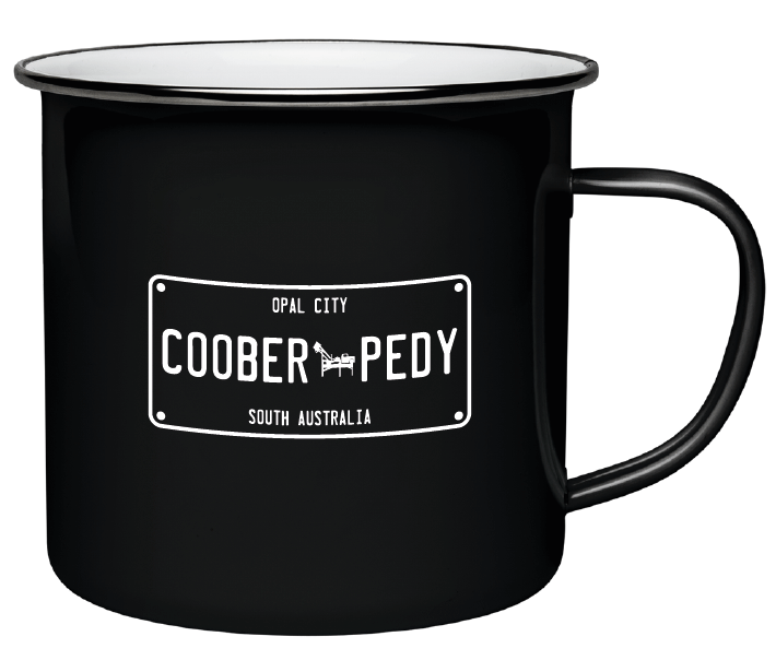 Enamel Mug - 8cm Coober Pedy Number Plate