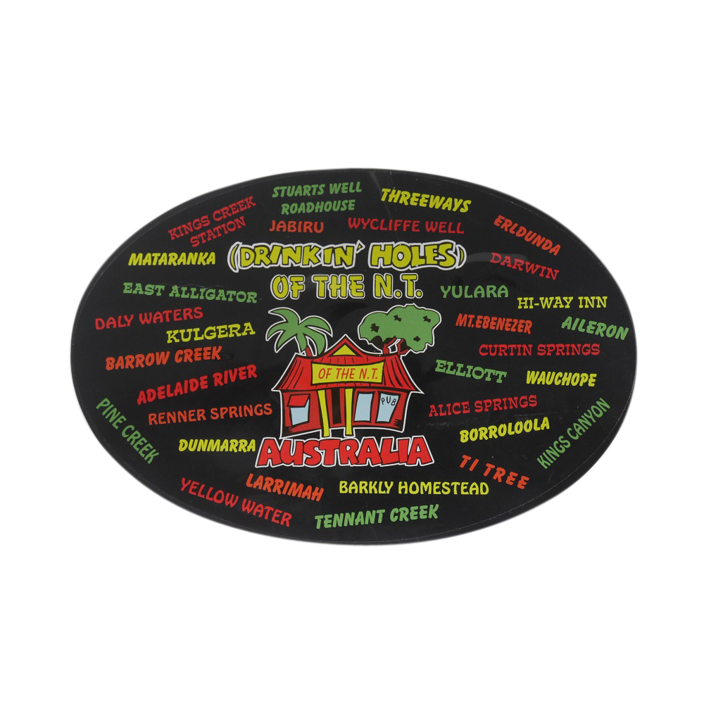 Drinking Holes NT Oval Sticker - Wilmot Harvey Gifts & Souvenirs