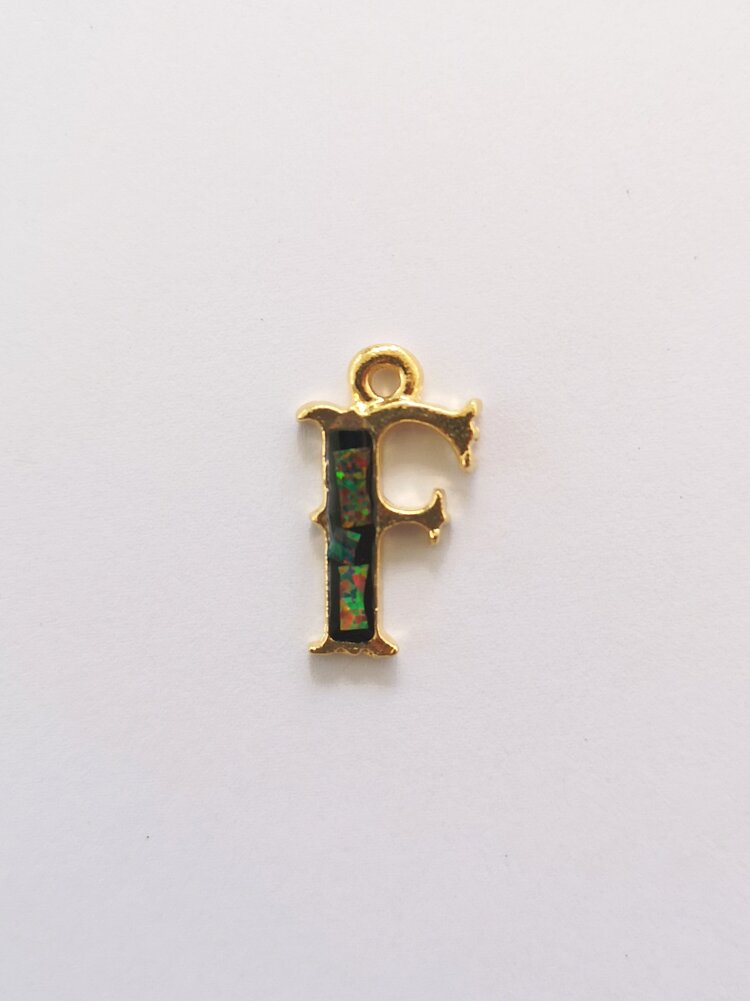 Sliced Opal Pendant - Initials