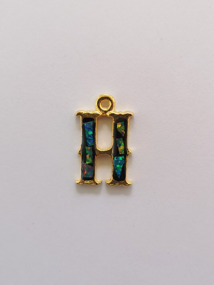 Sliced Opal Pendant - Initials