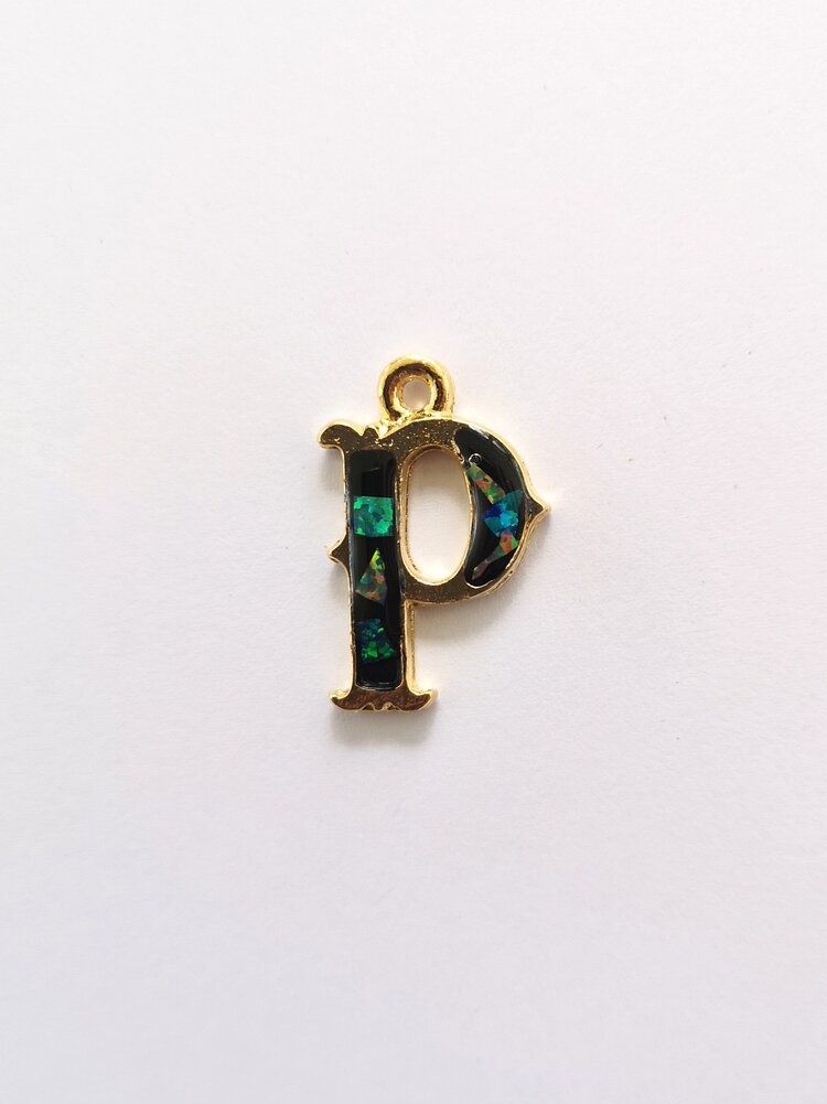 Sliced Opal Pendant - Initials