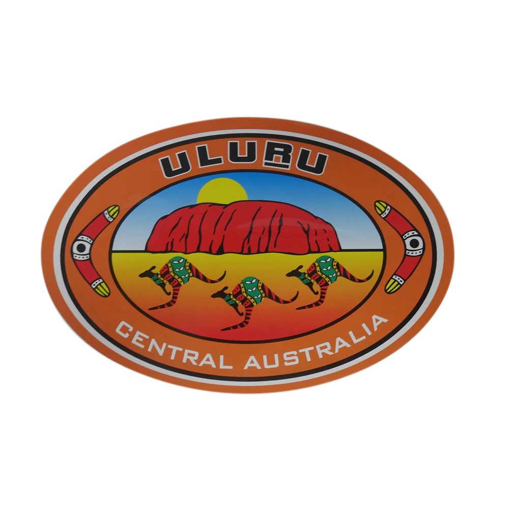 Uluru 3 Roos Oval Sticker - Wilmot Harvey Gifts & Souvenirs